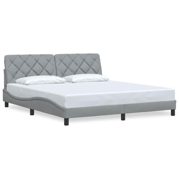 Bettgestell ohne Matratze Hellgrau 180x200 cm Stoff