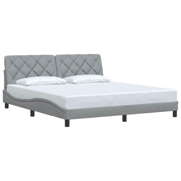 Bettgestell ohne Matratze Hellgrau 180x200 cm Stoff