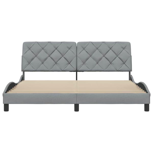 Bettgestell ohne Matratze Hellgrau 180x200 cm Stoff