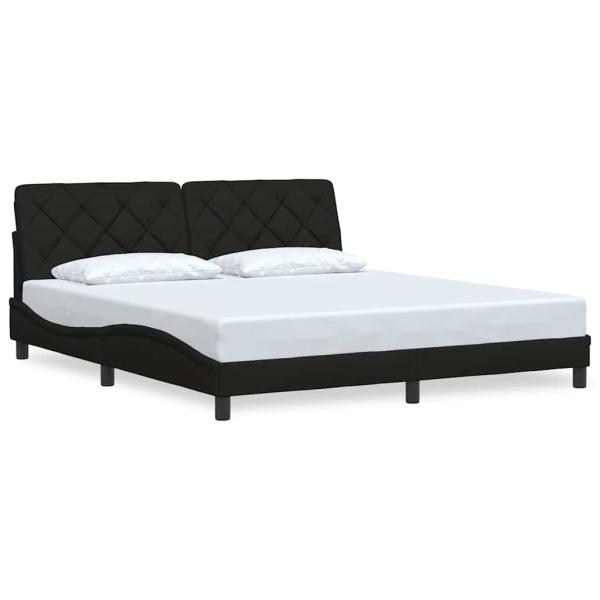 Bettgestell ohne Matratze Schwarz 180x200 cm Stoff