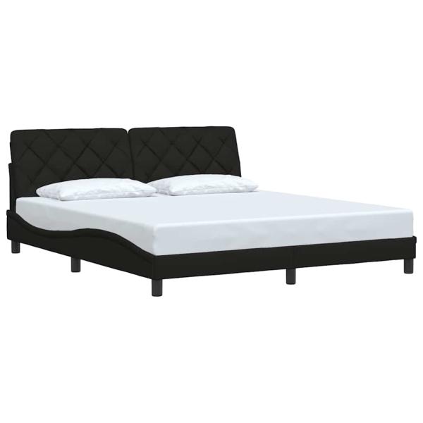 Bettgestell ohne Matratze Schwarz 180x200 cm Stoff