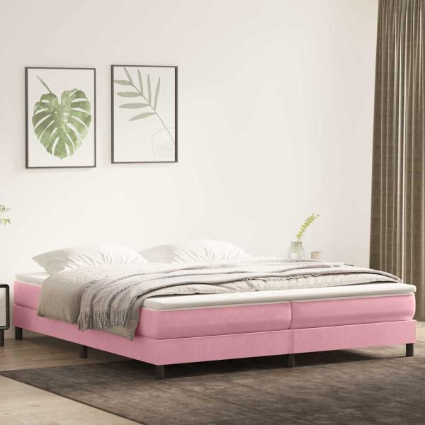 ARDEBO.de - Boxspringbett ohne Matratze Rosa 200x210 cm Samt
