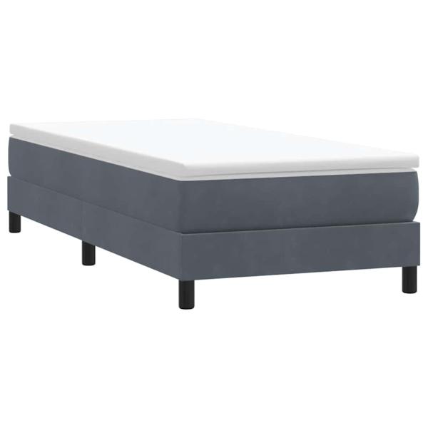 Boxspringbett ohne Matratze Dunkelgrau 100x220 cm Samt