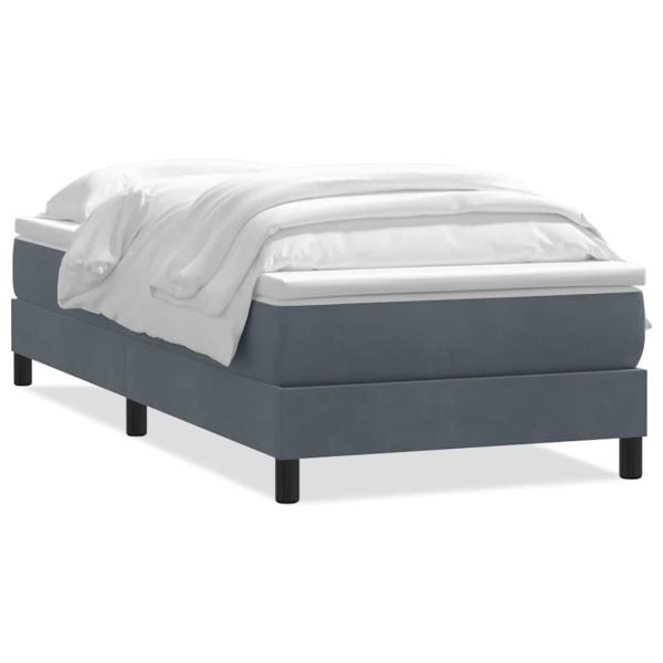Boxspringbett mit Matratze Dunkelgrau 80x220 cm Samt
