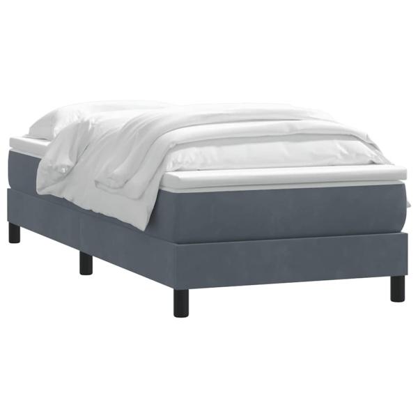 Boxspringbett mit Matratze Dunkelgrau 80x220 cm Samt