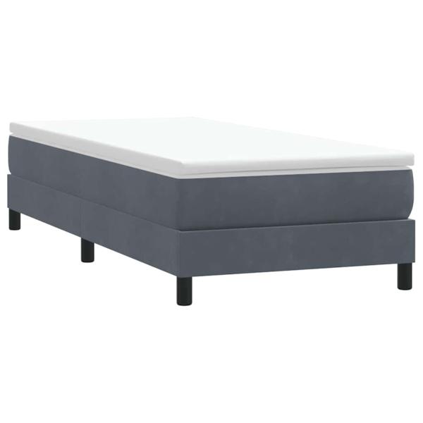 Boxspringbett mit Matratze Dunkelgrau 80x220 cm Samt