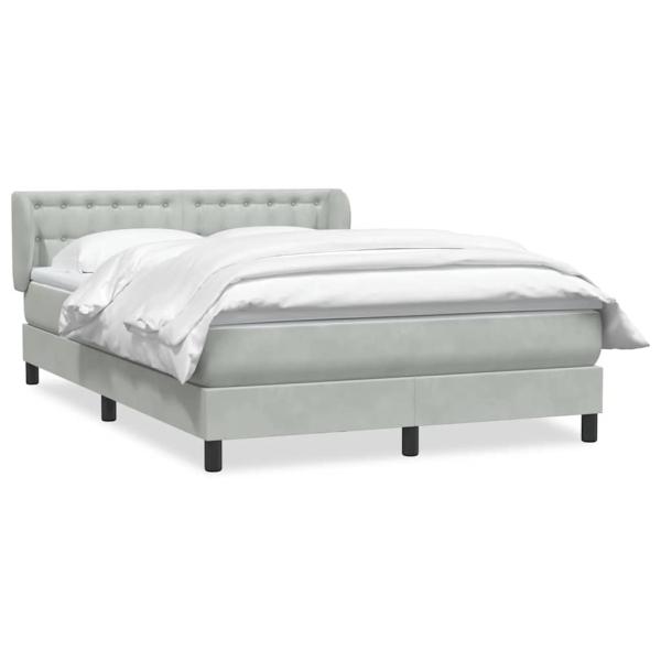 Boxspringbett mit Matratze Hellgrau 160x210 cm Samt