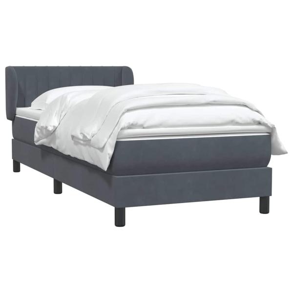 Boxspringbett mit Matratze Dunkelgrau 80x220 cm Samt