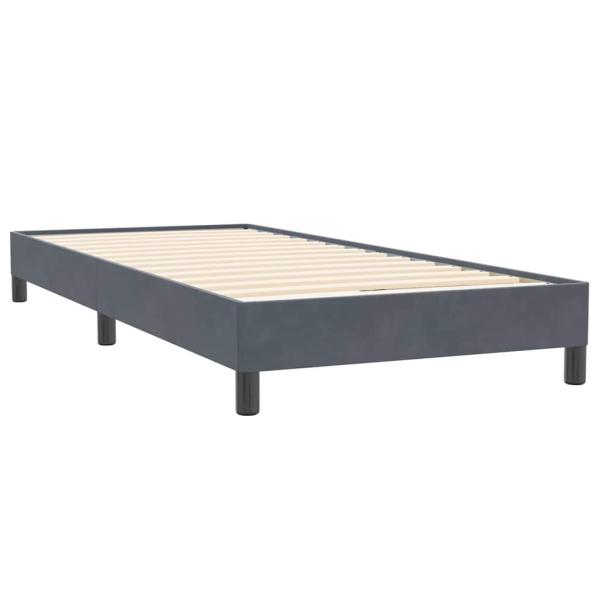 Boxspringbett mit Matratze Dunkelgrau 80x220 cm Samt
