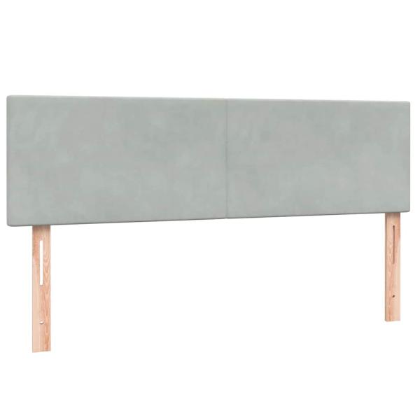 Boxspringbett mit Matratze Hellgrau 160x210 cm Samt