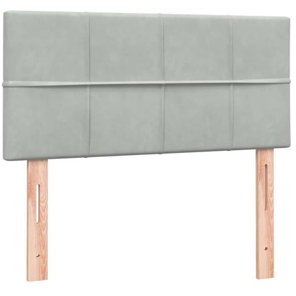 Boxspringbett mit Matratze Hellgrau 80x210 cm Samt
