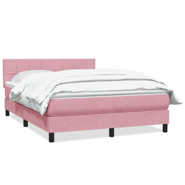Boxspringbett mit Matratze Rosa 160x210 cm Samt