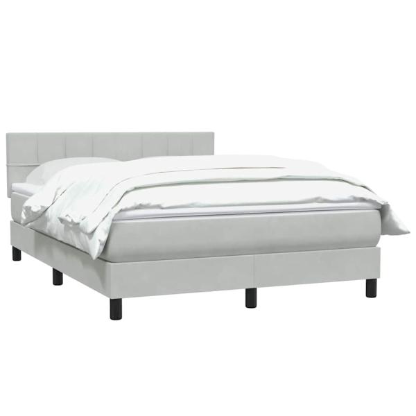 Boxspringbett mit Matratze Hellgrau 160x210 cm Samt