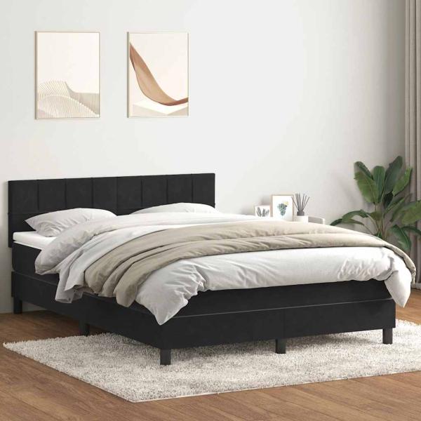 ARDEBO.de - Boxspringbett mit Matratze Schwarz 160x210 cm Samt