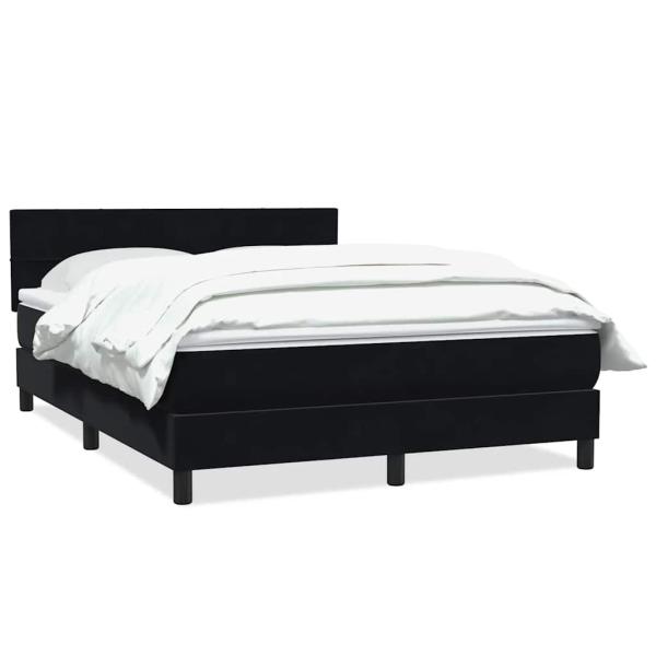 Boxspringbett mit Matratze Schwarz 160x210 cm Samt