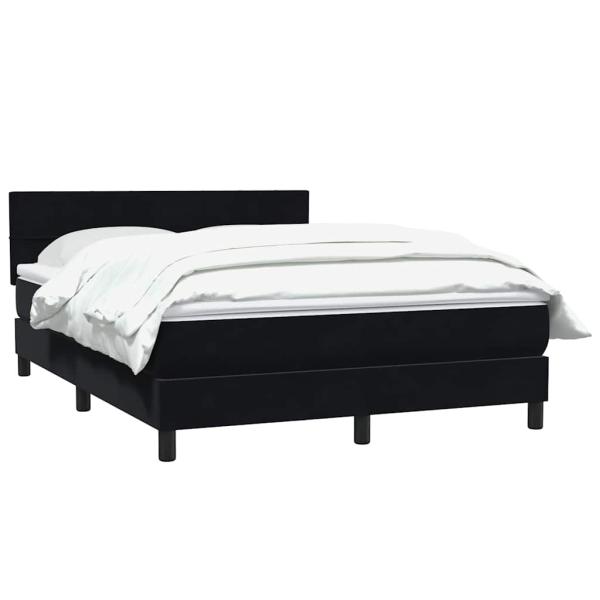 Boxspringbett mit Matratze Schwarz 160x210 cm Samt