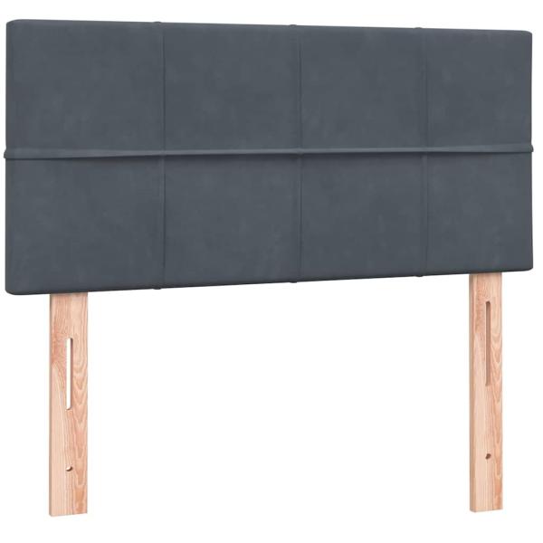 Boxspringbett mit Matratze Dunkelgrau 80x220 cm Samt