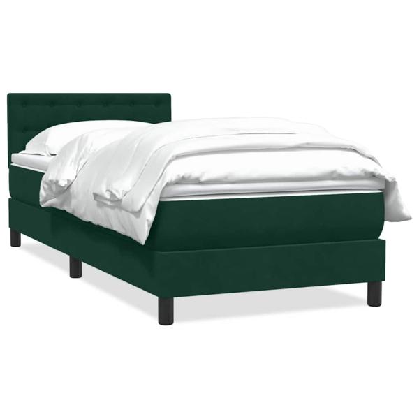 Boxspringbett mit Matratze Dunkelgrün 80x220 cm Samt