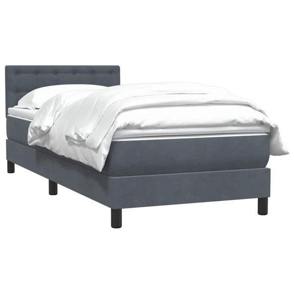 Boxspringbett mit Matratze Dunkelgrau 80x210 cm Samt