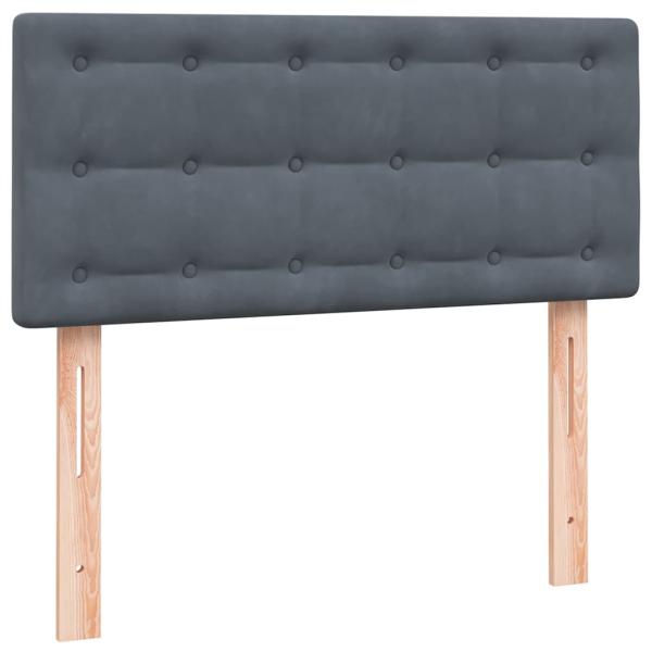 Boxspringbett mit Matratze Dunkelgrau 80x210 cm Samt