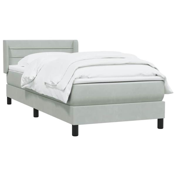 Boxspringbett mit Matratze Hellgrau 80x210 cm Samt