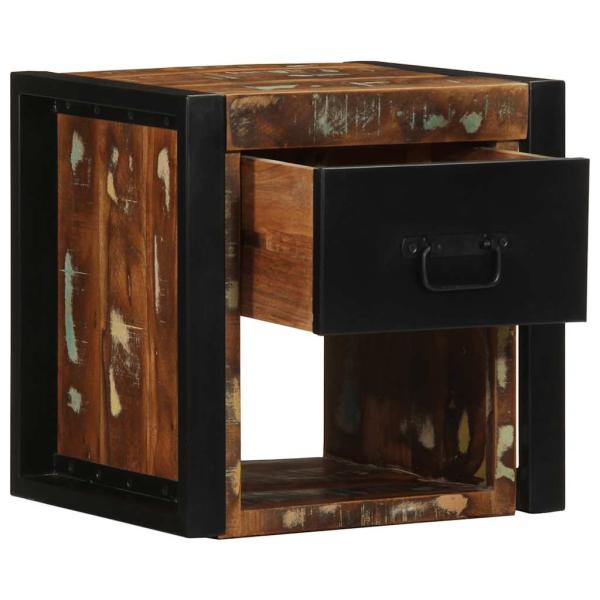 Nachttische 2 Stk. Mehrfarbig 40x35x40 cm Altholz Massivholz