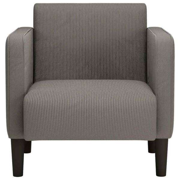 Sessel mit Armlehnen Hellgrau 54 cm Cordstoff