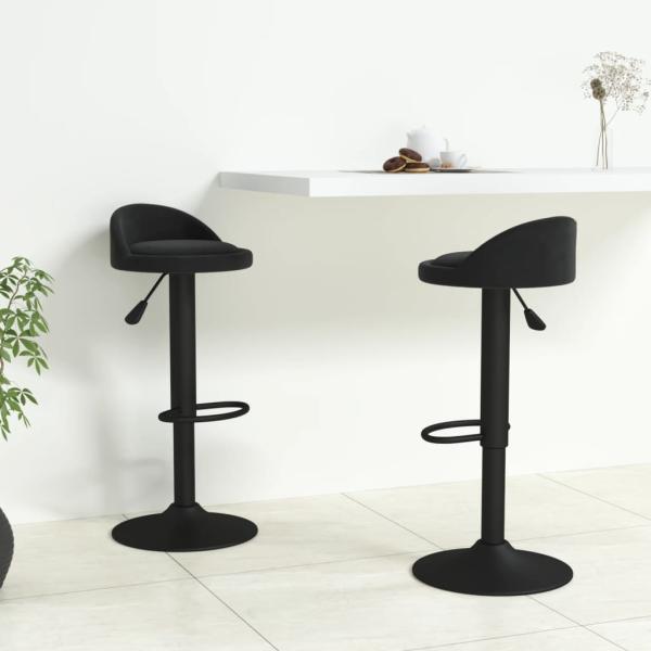 ARDEBO.de - Barhocker 2 Stk. Schwarz Samt