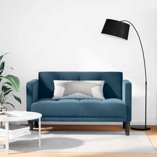 ARDEBO.de - Zweisitzer-Sofa Blau 111 cm Samt