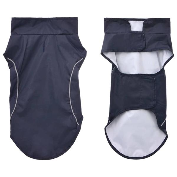 Hunde Regenmantel mit Reflexstreifen Polyester Marineblau XXS