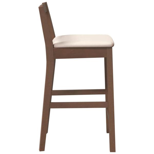 Barhocker mit Kissen 2 Stk. Braun Massivholz Gummibaum