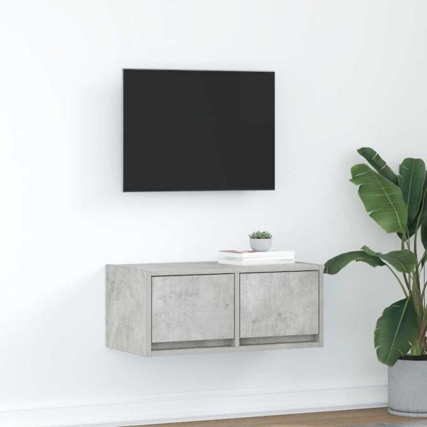 ARDEBO.de - TV-Schrank Betongrau 60x31x25,5 cm Holzwerkstoff