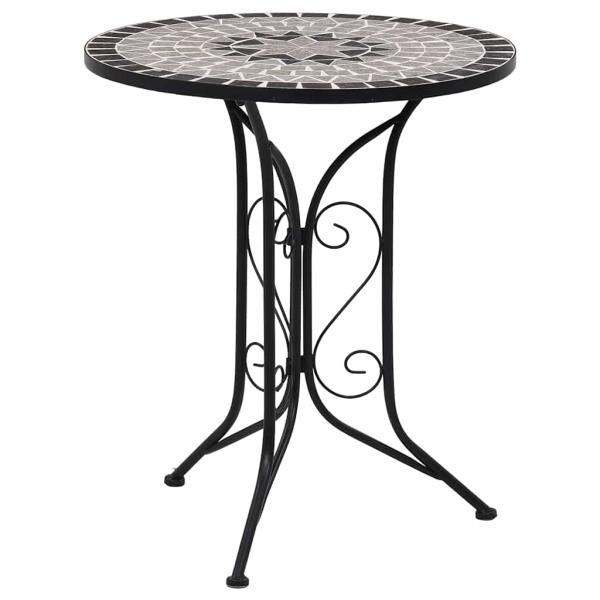 ARDEBO.de - Mosaik-Bistrotisch Grau 60 cm Keramik