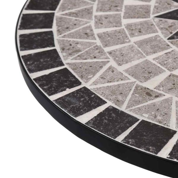 Mosaik-Bistrotisch Grau 60 cm Keramik