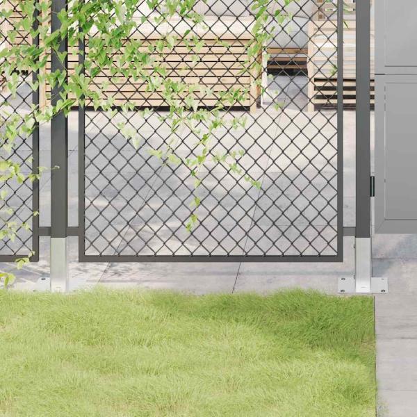 ARDEBO.de - Pfostenträger Quadratisch 12 Stk. Silber 46x46mm Stahl Verzinkt