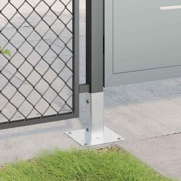 Pfostenträger Quadratisch 12 Stk. Silber 46x46mm Stahl Verzinkt