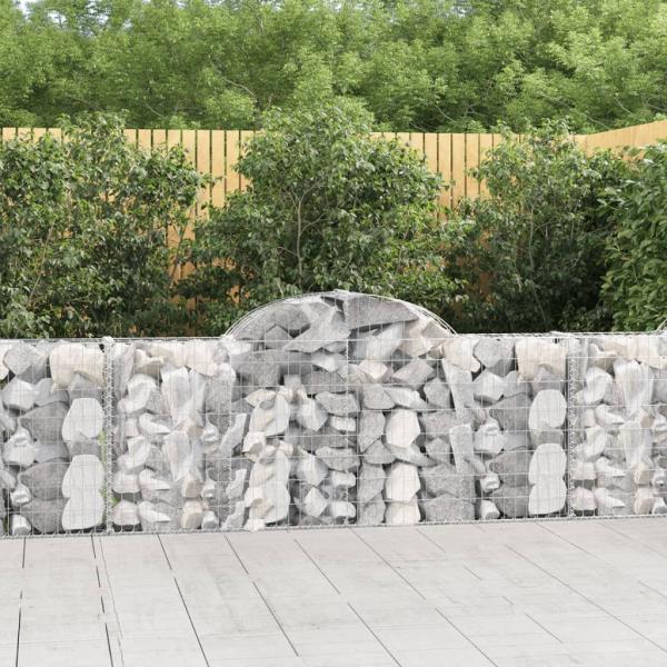 ARDEBO.de - Gabionen mit Hochbogen 4 Stk. 200x30x80/100 cm Verzinktes Eisen