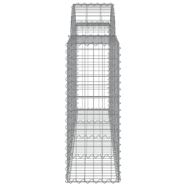 Gabionen mit Hochbogen 4 Stk. 200x30x80/100 cm Verzinktes Eisen