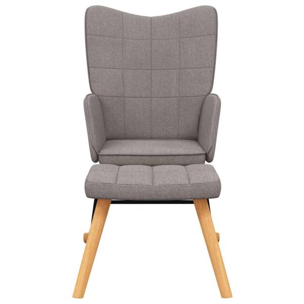Schaukelstuhl mit Hocker Stoff Taupe