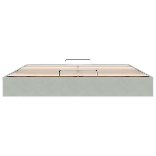 Ottoman-Bett ohne Matratze Hellgrau 200x200 cm Samt
