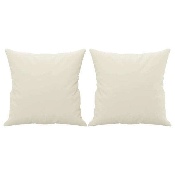 2-Sitzer-Sofa mit Zierkissen Creme 120 cm Samt