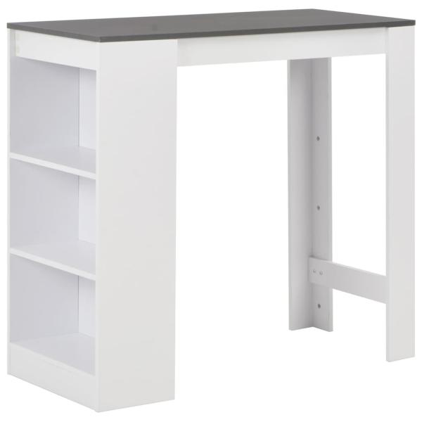 ARDEBO.de - Bartisch mit Regal Wei? 110x50x103 cm