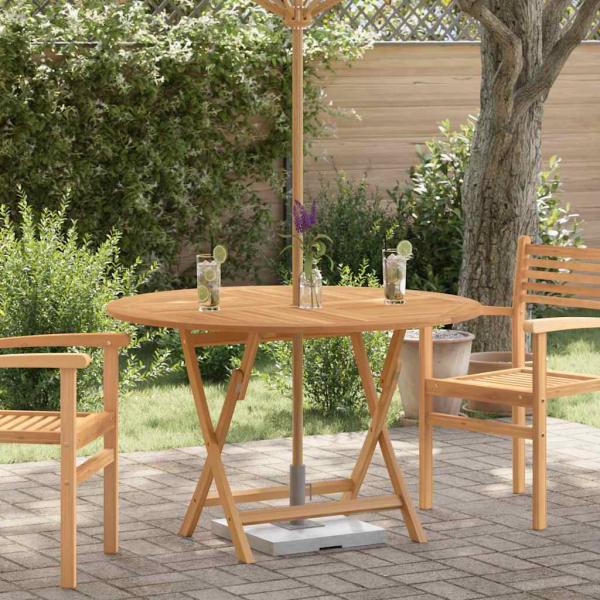 ARDEBO.de - Gartentisch Klappbar Ø 110x75 cm Massivholz Teak
