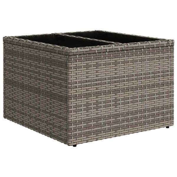 8-teiliges Gartensofa-Set mit Kissen, grau, Polyrattan