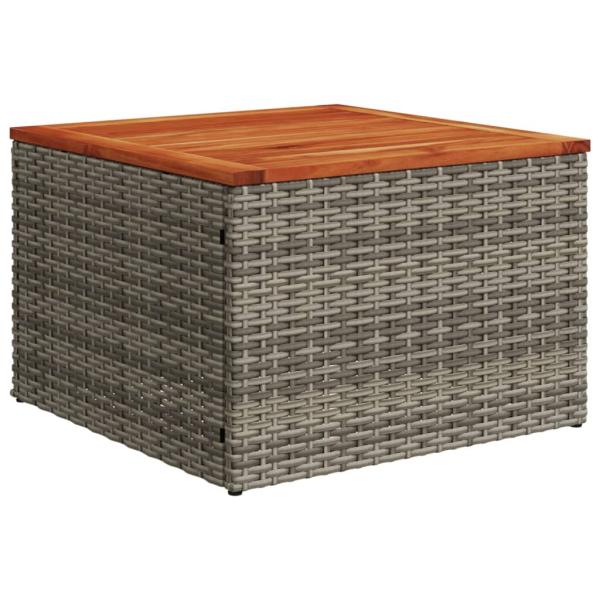 8-teiliges Gartensofa-Set mit Kissen, grau, Polyrattan