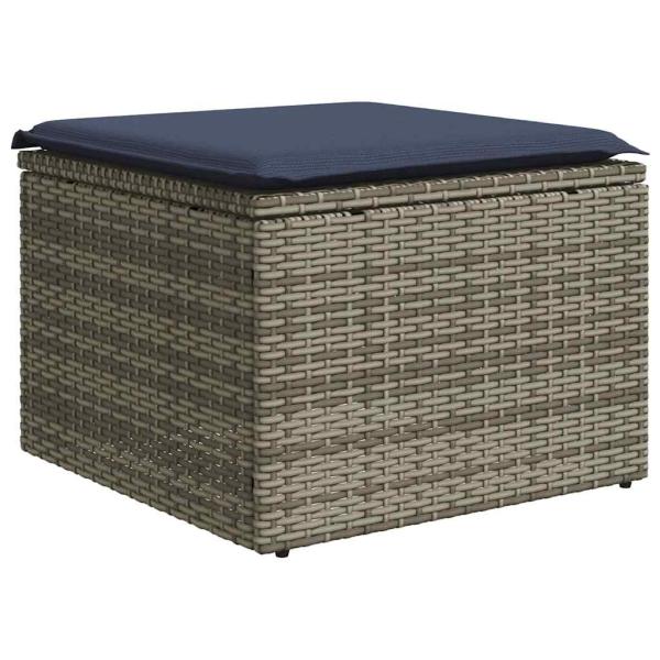 11-teiliges Gartensofa-Set mit Kissen, grau, Polyrattan