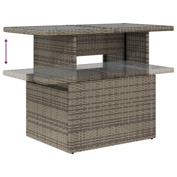 5-teiliges Gartensofa-Set mit Kissen, grau, Polyrattan