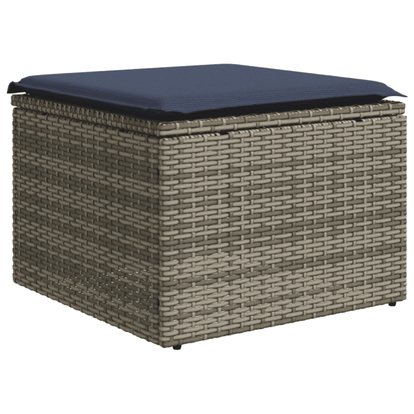 11-teiliges Gartensofa-Set mit Kissen, grau, Polyrattan