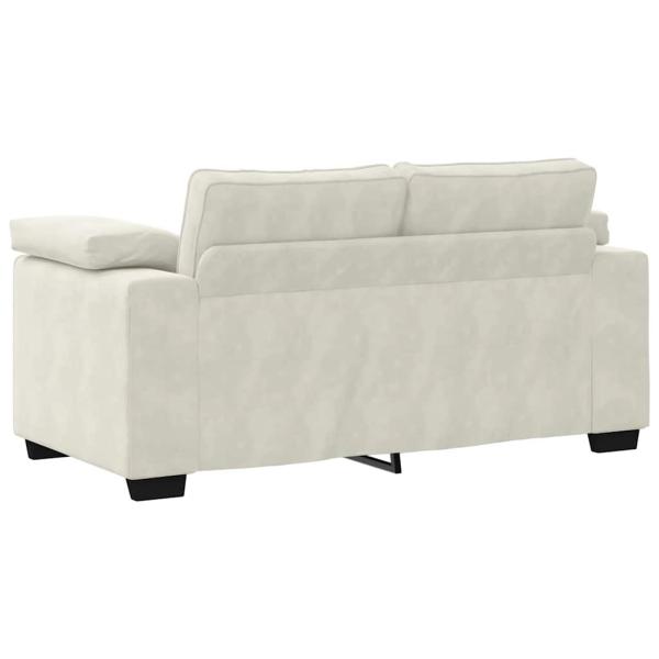 2-teiliges Sofa-Set mit Kissen, cremefarbener Samt