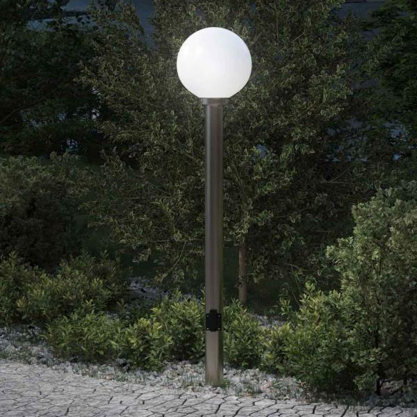 ARDEBO.de - Pollerleuchte mit Auslass 120 cm Edelstahl IP44